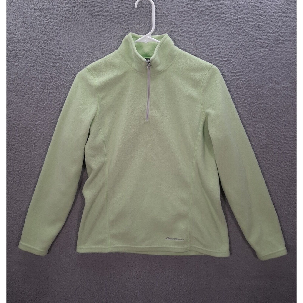 Eddie Bauer Sweater Womens Small Yellow Fleece Pullover Outdoors Camping Preppy